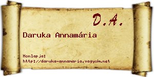 Daruka Annamária névjegykártya